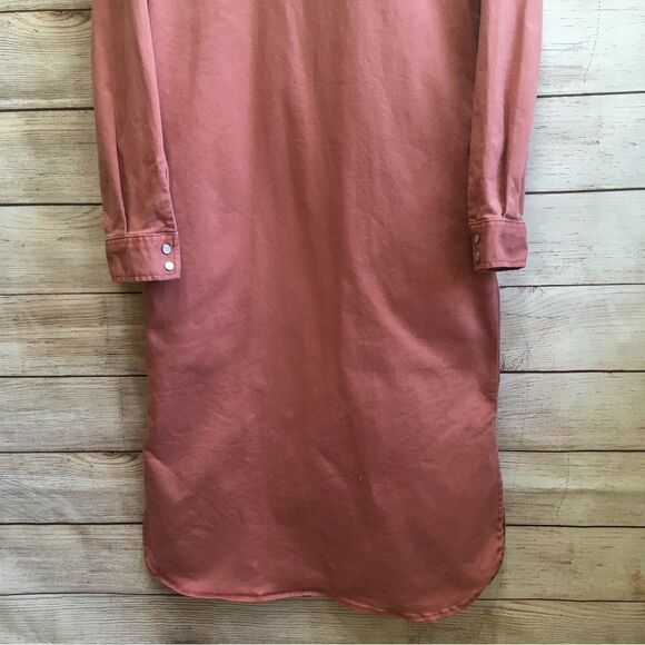 LEE VINTAGE MODERN WESTERN MIDI‎ SHIRTDRESS IN CANYON ROSE DENIM - Picture 6 of 10